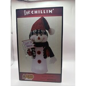 Cracker Barrel Snowman Just Chillin Lighted Snowman Decor 12" In Box